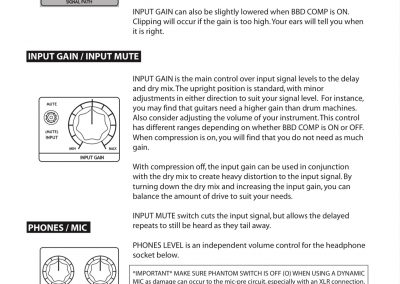 Dubsta manual Gain