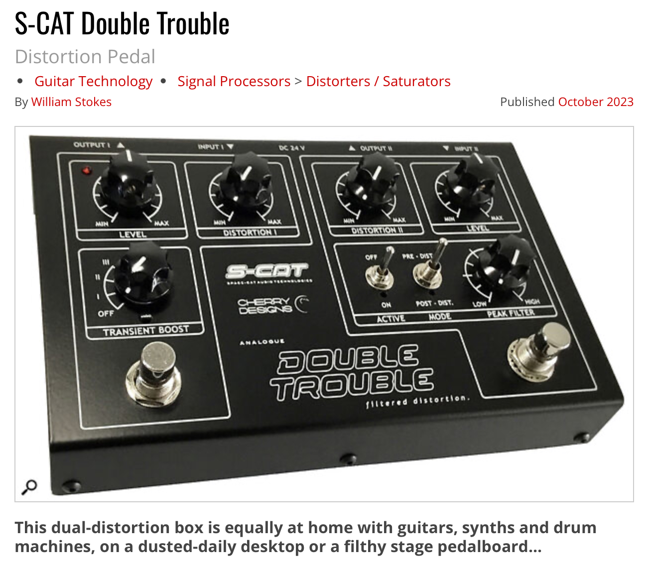 Double-Trouble Distortion review in Sound On Sound Magazine